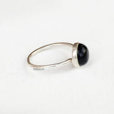 Black Onyx Stacking Silver Ring
