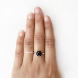 Black Onyx Stacking Silver Ring