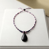 Black Onyx Threaded Necklace