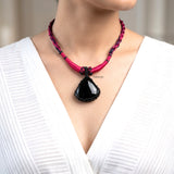Black Onyx Threaded Necklace