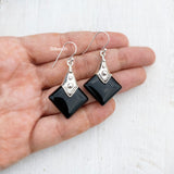 Black Onyx Tribal Silver Earring