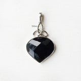 Black Onyx Triquetra Knot Silver Pendant
