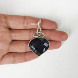 Black Onyx Triquetra Knot Silver Pendant