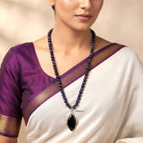 Black Onyx & Purple Tiger's Eye Silver Necklace