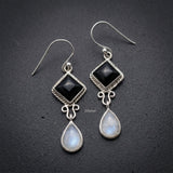 rainbow moonstone and onyx earrings healing jewellery India