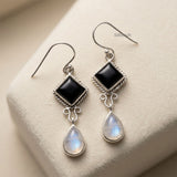 silver drop earrings