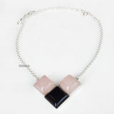 Black Onyx & Rose Quartz Silver Necklace
