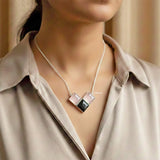 Black Onyx & Rose Quartz Silver Necklace