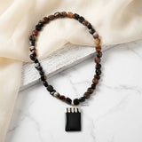 Natural Sulemani Hakik necklace with Black Onyx centrepiece