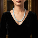 Blue Agate Silver Toggle Necklace