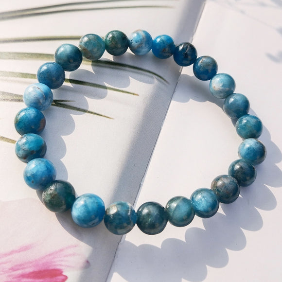 Blue Apatite Beaded Bracelet