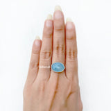 Blue Chalcedony Facetted Silver Ring