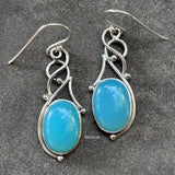 Blue Chalcedony Silver Earring