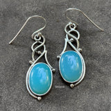 Blue Chalcedony Silver Earring