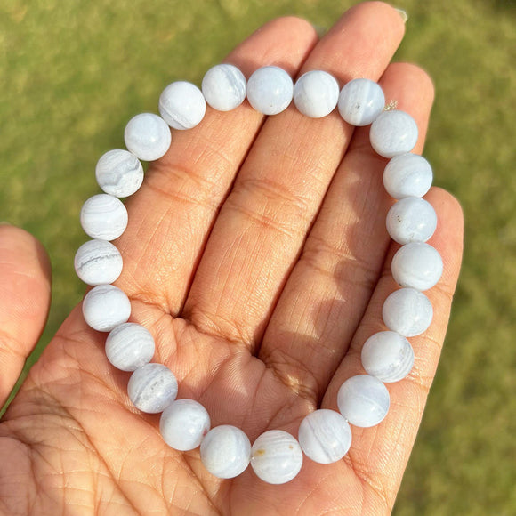 Blue Lace Agate Beaded Bracelet