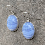 Blue Lace Agate Silver Earring
