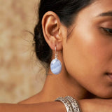 925 Silver Blue Lace Agate Earrings