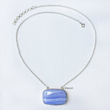 Blue Lace Agate Silver Necklace