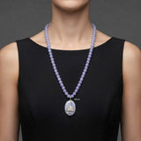 Blue Lace Agate & Blue Agate Silver Necklace