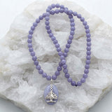 Blue Lace Agate & Blue Agate Silver Necklace