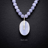 Blue Lace Agate & Blue Agate Silver Necklace