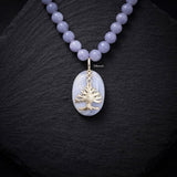 Blue Lace Agate & Blue Agate Silver Necklace