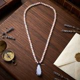 Blue Lace Agate & Morganite Beaded Necklace