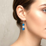 Blue Onyx & Crystal Quartz Silver Earring
