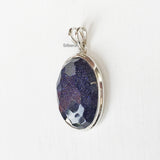 Blue Sunstone Facetted Silver Pendant