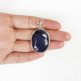 Blue Sunstone Facetted Silver Pendant