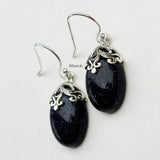 Blue Sunstone Filigree Silver Earring