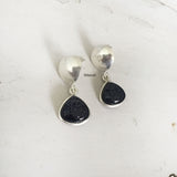 Blue Sunstone Heart Silver Earring