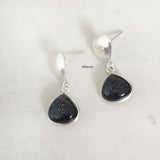 Blue Sunstone Heart Silver Earring