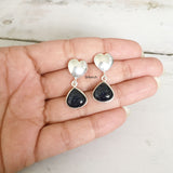 Blue Sunstone Heart Silver Earring