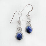 Blue Sunstone Knot Silver Earring