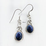 Blue Sunstone Knot Silver Earring