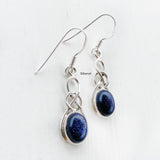 Blue Sunstone Knot Silver Earring