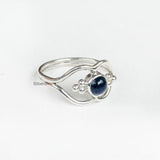 Blue Sunstone Lip Silver Ring