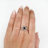 Blue Sunstone Lip Silver Ring