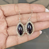 Blue Sunstone Marquise Drop Silver Earring