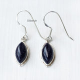 Blue Sunstone Marquise Silver Earring