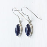 Blue Sunstone Marquise Silver Earring