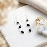 Blue Goldstone S earrings crafted in 92.5 sterling silver