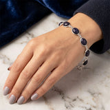 Everyday blue goldstone silver bracelet sleek design