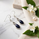 blue sunstone earrings 925 silver jewellery