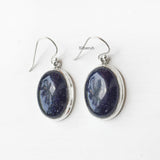 Blue Sunstone Silver Earring