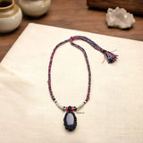 Blue Sunstone Threaded Necklace