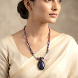 Blue Sunstone Threaded Necklace
