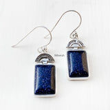 Blue Sunstone Watermelon Silver Earring