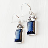 Blue Sunstone Watermelon Silver Earring